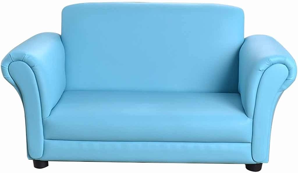 Couch Simple Eco-Friendly Leather Double Sofa Chair in The Living Room Reading Corner Boys and Girls Study Backrest Armchairs Safe and Stable (Color : Pink Size: 454892cm) (Blue 45 * 48 * 92cm)