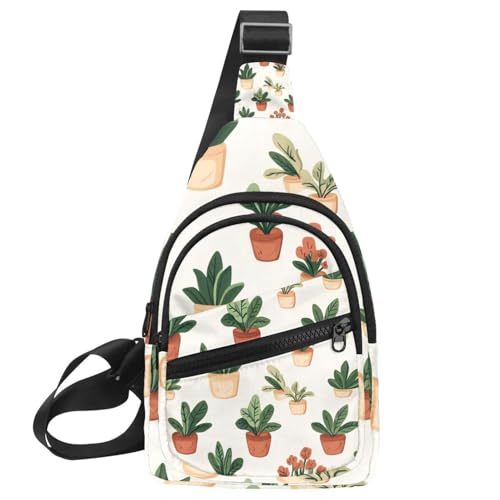 Mochila cruzada con plantas riñonera ajustable ajustable unisex multicolor