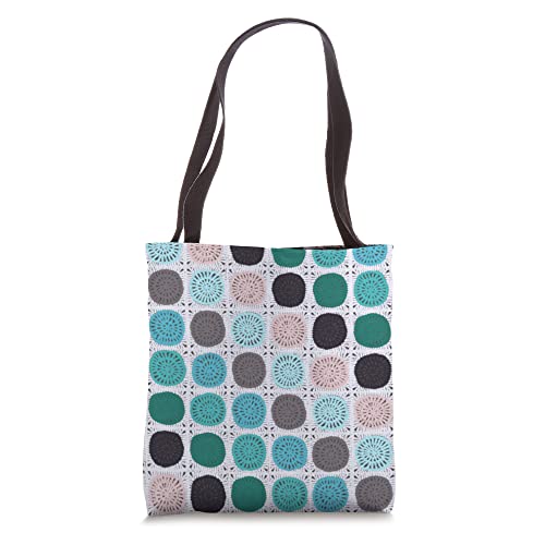 Crochet Squares Teal Granny Tote Bag