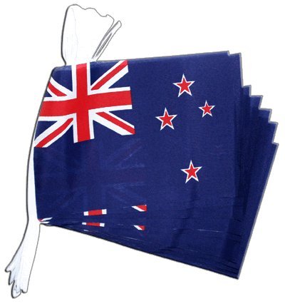 Guirlande drapeau Nouvelle Zélande durable en tissu résistant Digni 5,9m