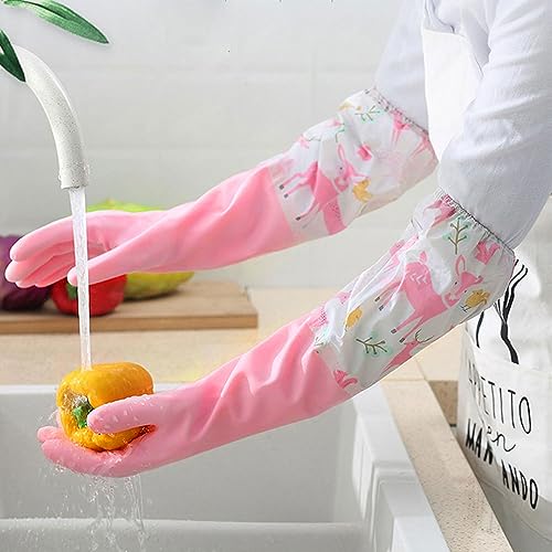 LATRAT 3 works Kitchen Gloves Non-Slip Long Rubber Gloves for Kitchen Dishwashing Household Laundry Cleaning Cleaning - Image 4