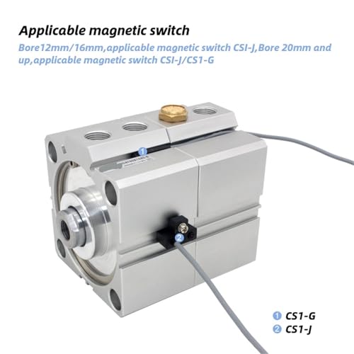 Vérin pneumatique compact double effet série T16 alésage 16mm pour automatisme