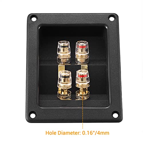 Facmogu Caja terminal 4 vías para altavoz, 2 piezas miniatura 4
