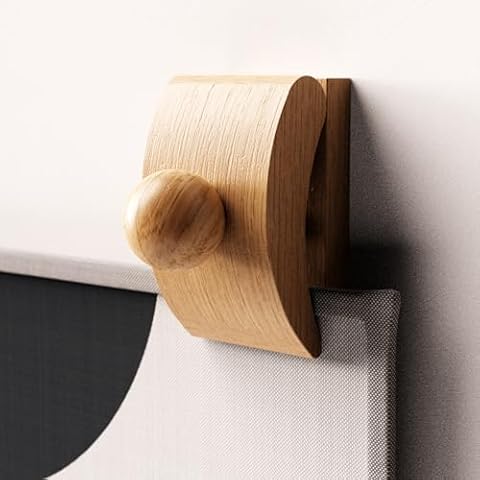 4 Tapestry Hangers Small, Quilt Hangers for Wall Hangings, Blanket Hanger Clamps, Carpet Rug Display, Wooden Wall Clips for Hanging (Light) Cover