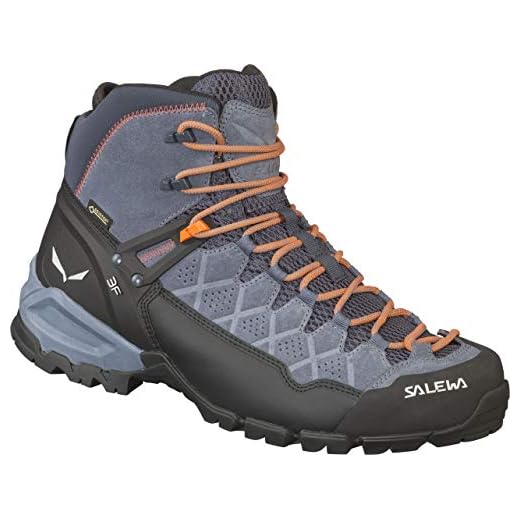 SALEWA Ms Alp Trainer Mid Gore-tex, Scarponi da trekking e da escursionismo Uomo, Ombre Blue/Fluo Orange, 42 EU