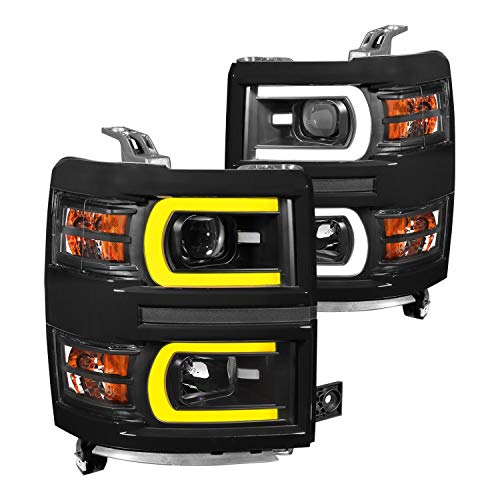 Anzo 111412 - Black Switchback LED U-Bar Headlights