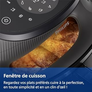 Philips Airfryer Série 3000 - Air Fryer 6.2L, 16-en-1, Fenêtre de cuisson, Technologie RapidAir, jusqu'à 90% de matières grasses en moins, Application HomeID, coloris Noir (NA330/00)