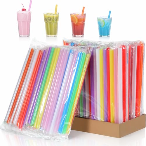 300 Pitillos Jumbo para Batidos, Plástico Colores Varios miniatura 1