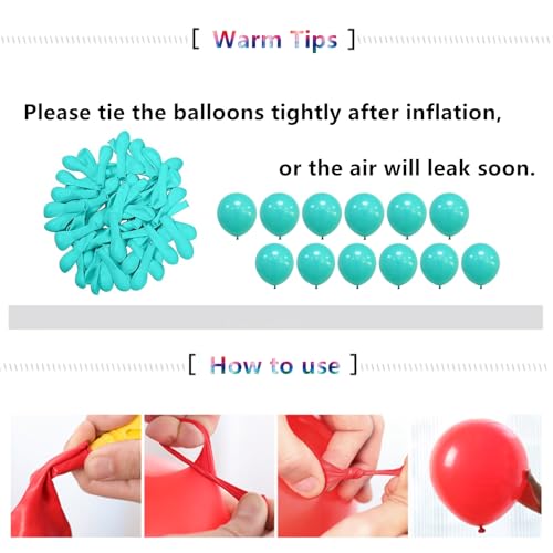 Image of 5 inch Teal Balloons, 100 pcs Mini Teal Blue Birthday Balloons for Party Decorations (Teal)