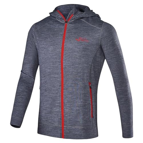 Black Crevice Herren Merino Kapuzenjacke, grau, M