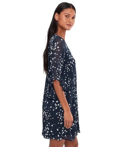 Image of Calvin Klein Floral Chiffon Shift Dress