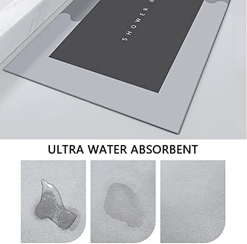 Thickoad Bath Mat,Bathroom Mat,Anti Slip Bath Mats,Absorbent bath mat,Soft quick Dry Bathroom Rug Suitable for Bathroom Shower Bathtub Indoor Doorway (Grey rectangle,40x60cm)