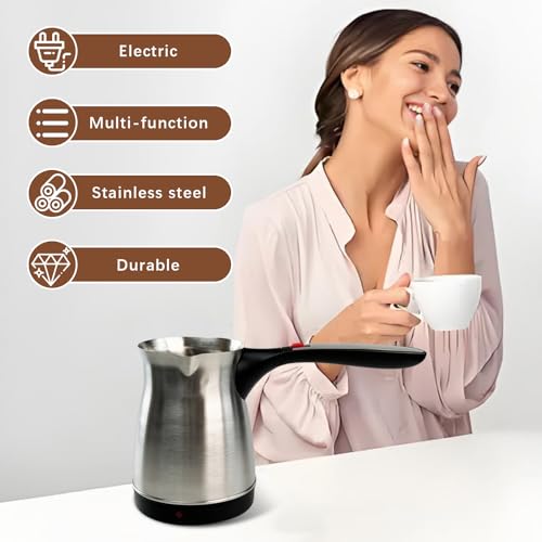 Cafetera eléctrica turca de acero inoxidable 600ml miniatura 7