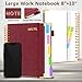Hardcover Spiral Notebooks for Work 8''x 10'', 300 Pages 5 Subject Notebook with Dividers & Tabs, B5 Spiral Journal for Women, College Ruled Notebook for School Students Note-Taking
