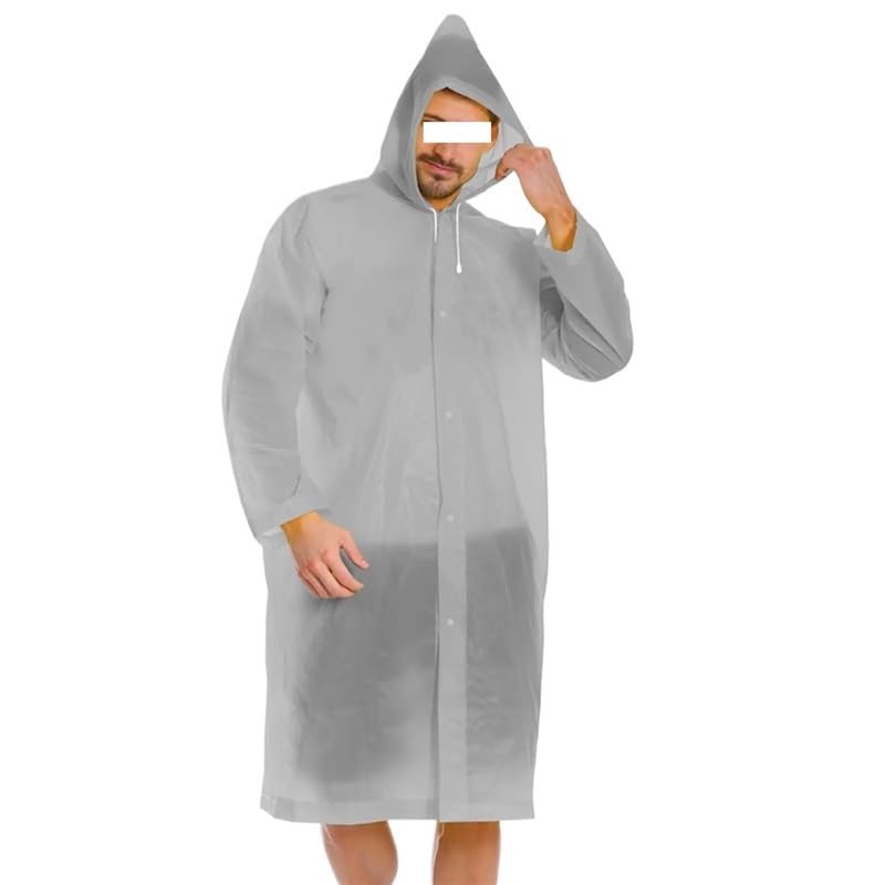 LYP-DEINEOMGS Poncho impermeable for adultos, ligero y plegable, ideal for exteriores, senderismo, festivales y viajes.(Light Grey)