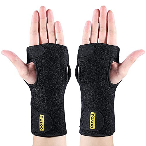 Wrist Brace, Yosoo Night Sleep Adjustable Neoprene 1 Pair Wrist Splint Hand Brace for Wrist Carpal Tunnel Syndrome Support, Arthritis, Sprains and Bursitis, Black Wrist Support