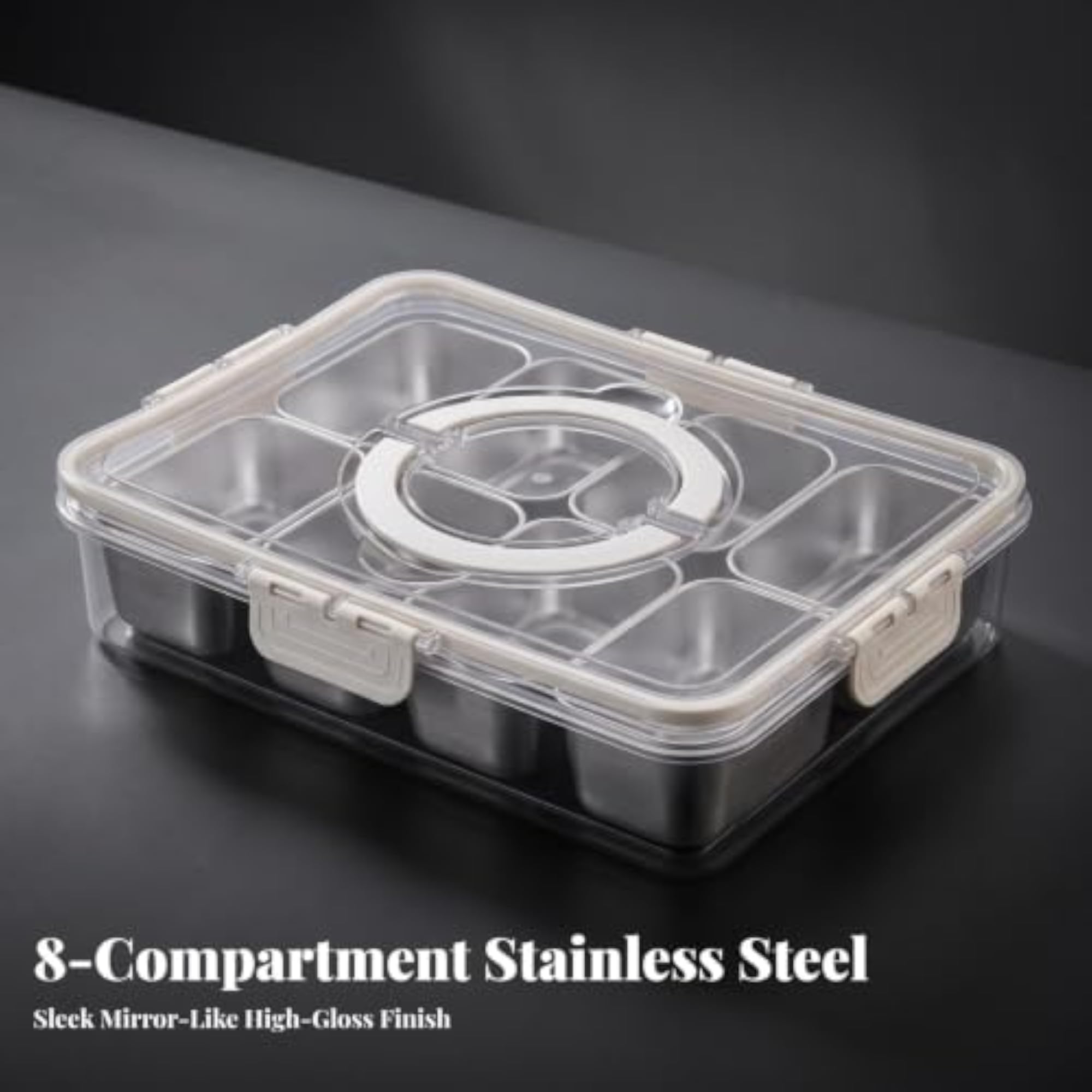 Food Storage Box with Clear Lid, Secure Locking Metal Construction
