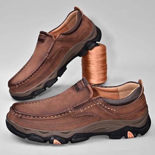 Men's Orthopedic Walking Shoes Genuine Leather Slip On Loafers, Comfortable Non-Slip Driving Loafers for Men2
