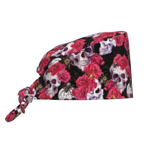 Image of Working Cap Scrub Cap with Sweatband Adjustable Unisex Women Tie Back Hat Nurse Surgical Caps