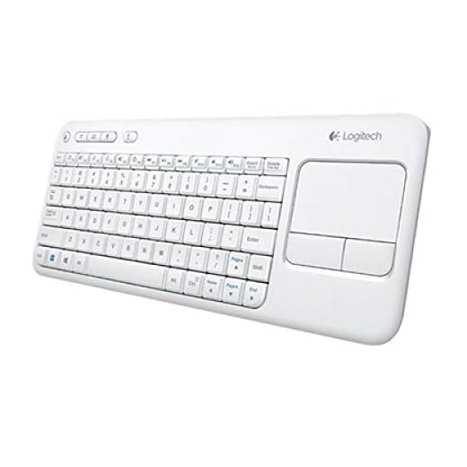 Logitech K400 Plus Trådlös Touch TV-tangentbord med mediakontroll och pekplatta, Layout Spanska QWERTY - Vit