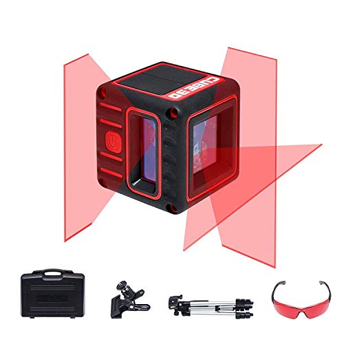 ADA Cube 3D Ultimate – Selbstausrichtende Laserwasserwage mit Kreuzstrahlen, 20 m Arbeitsbereich (70 m Modus mit Laser-Receiver). 2 vertikale und 1