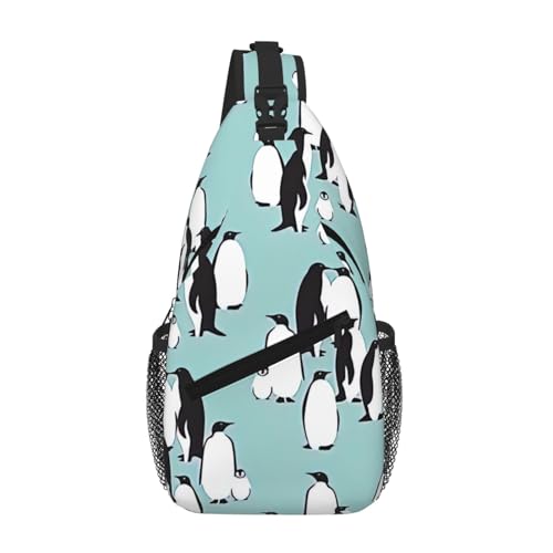 Sac à bandoulière léger imprimé pingouins unisexe pour voyage