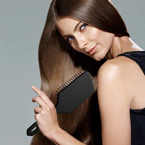 Baasha Large Paddle Brush, Detangling Hair Brush, Flat Hair Brush for Women Long Hair, Hair Brushes For Detangling, Paddle Hair Brush for Wet Hair, Cushion Paddle Brush Square Black