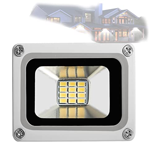 Tashace Faretto LED DC 12V-24V da esterno 10W 800Lm Luci di sicurezza Lampada da parete 6500K IP65 Faretto impermeabile for garage Giardino Cortile Faretti(1 pack)