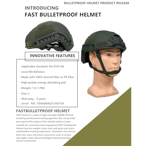 Casque tactique de chasse NIJ 3A réglable léger compatible avec protection auditive