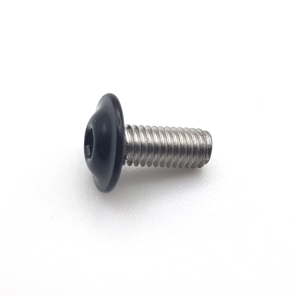 Metallschrauben M6 x 16 mm RAL 9005 schwarz dunkel Linsenkopf Innensechskant mit Sockel Edelstahl A2 50 Stück