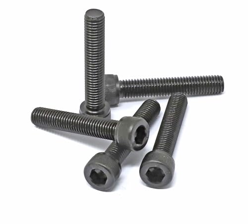 Image of iexcell 5 Pcs M10 x 55mm Thread Pitch 1.5 mm Alloy Steel 12.9 Grade Hex Socket Head Cap Screws Bolts Kit, Black Oxide Finish