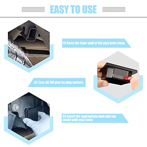 Image of BASIKER Frame Tube Hole Plug for 2017-2019 Ford F150 Raptor Anti Dirt Mud and Debris Caps Rear Left Right Wheel Well Hole Plugs for Wheel Well fender Liners