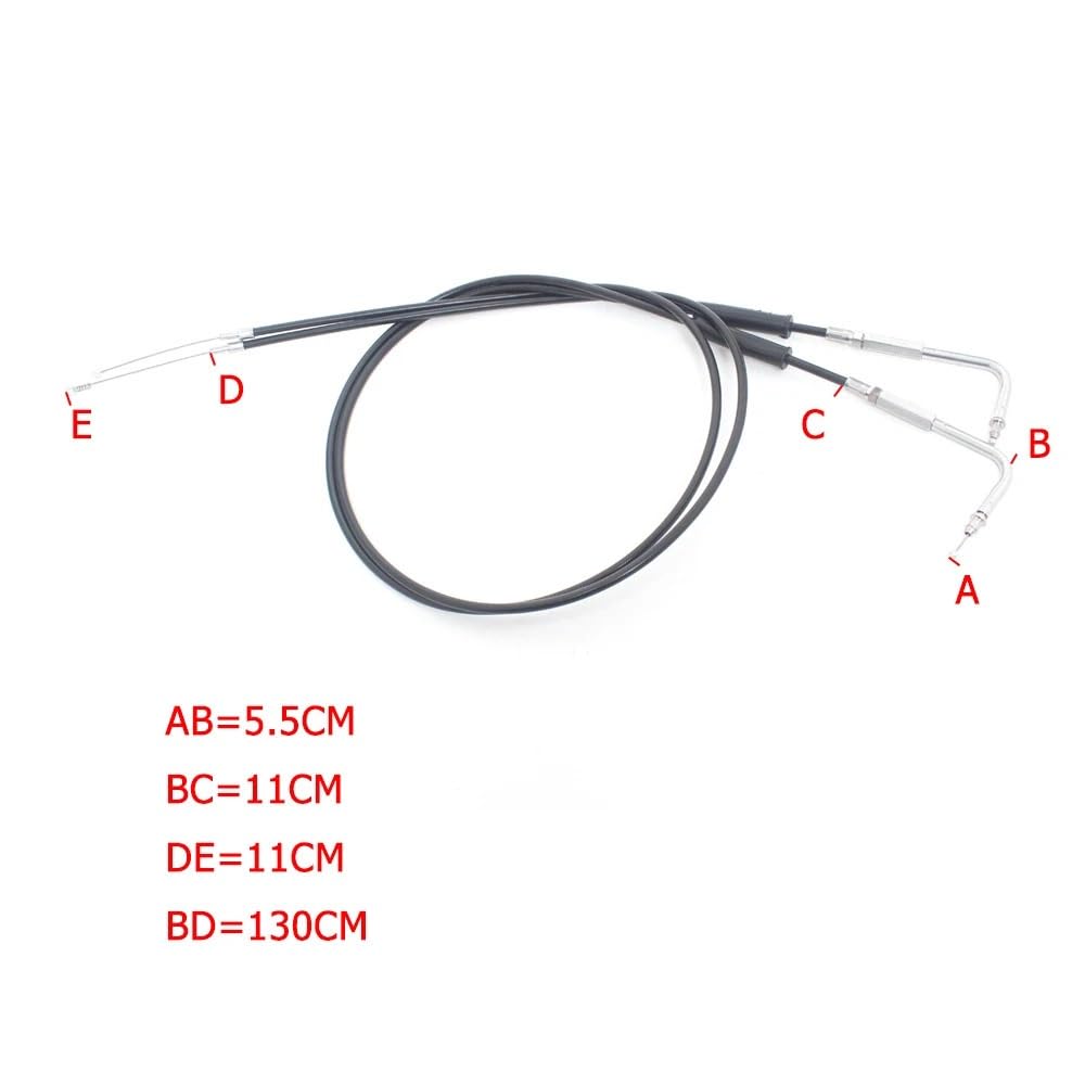 Freno Cable Compatible con Harley FLH FLT FXD FLST FXST 1996-2010 Accesorios de Motocicleta Cable Acelerador 90cm 110cm 130cm Cable Acelerador(130CM BK)