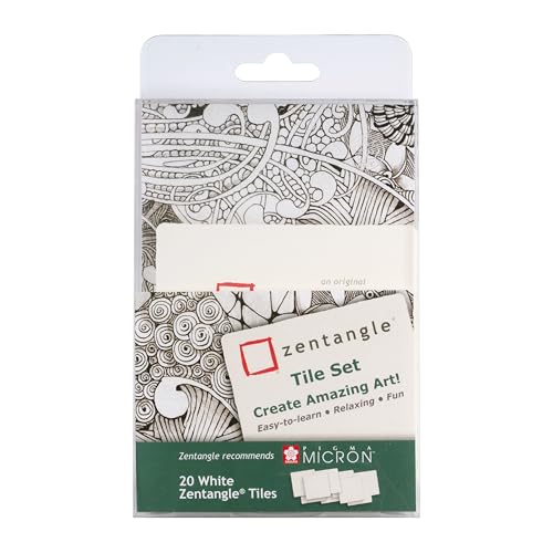 Zentangle Lot de 20 carreaux originaux Zentangle 89 x 89 mm