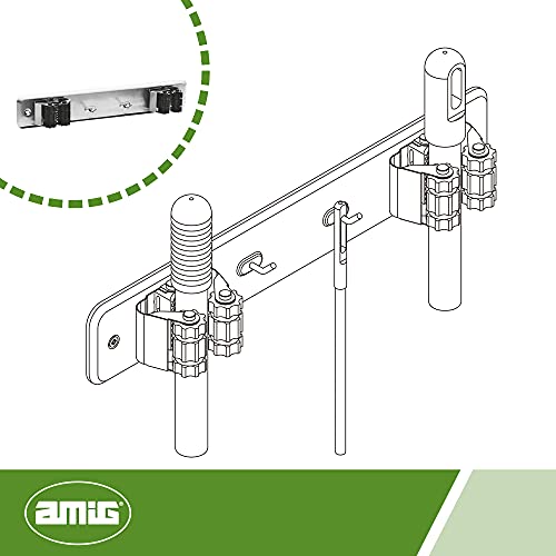 Amig - Mod.761 Stainless Steel Roller Hanger for 2 Brooms, Mops or Other Utensils, 280 x 50 x 45 mm - Image 3