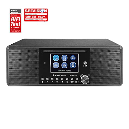Albrecht DR 895 CD Kompaktanlage, DAB+/UKW/Internet/CD, 27895, Schwarz, mit 4" Farbdisplay, Stereo Musik und Podcast Streaming,USB, App Steuerung – Bild 3