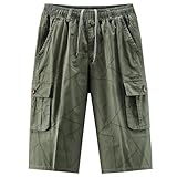 routinfly Combat Shorts for Men Summer Cargo Short Pants Multi Pockets Cropped Trousers Sale Clearance Cute Print Tactical Shorts Lace-Up Elastic Waist Shorts Value Lounge Daily Shorts Army Green1 XL