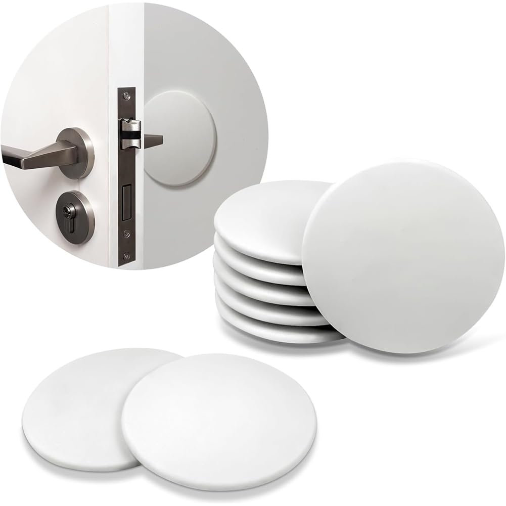 UDSKNV[KSL White Door Stoppers-3.14" for Wall(8 Pack), Door Stopper, for Wall Protector& Shock-Absorbent Protectors from Door Knobs
