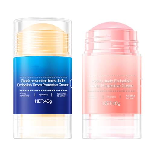 HJXUQIME Feet Cracking Prevention Stick Anti-Cracking Foot & Hand Cream Moisturizer for Dry Cracked Heel Feet Knee Elbow Foot Balm Stick for Callus Remover & Dead Skin Softener (Pink+Blue)