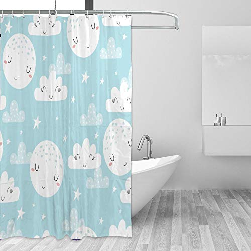 Rideau de douche licorne polyester 180x180cm avec 12 crochets