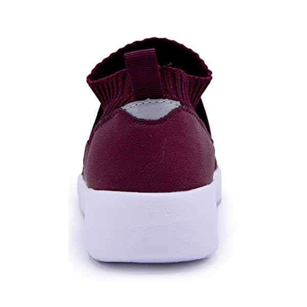 Nautica-Women-Fashion-Slip-On-Sneaker-Jogger-Comfort-Running-Shoes Nautica Women Vivien Fashion Slip-On Sneaker Comfort Running Shoes with High Sock and Thick Heel-Burgundy Size-7.5