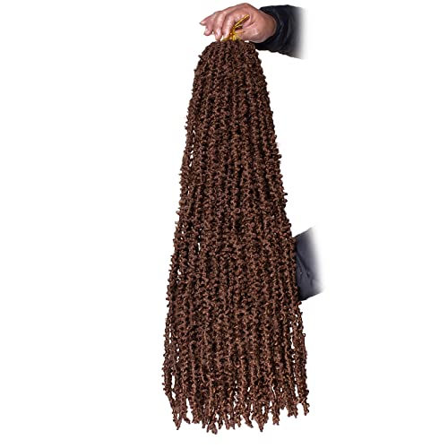 Zrq 30 Inch Butterfly Locs Crochet Hair Brown Distressed Faux Locs 6 Packs Handmade Crochet Soft Locs Pre Looped Boho Goddess Locs Natural Messy Butterfly Boho Loc (6 Packs,30#) #TOP6