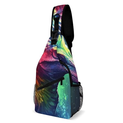Sac à dos de voyage dinosaure coloré réglable pour homme et femme