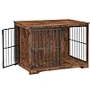 XL Large Dog Crate Furniture 441 Indoor Dog Kennel Furniture with Barn Door Wooden Tall Dog Crate Heavy Duty Dog Cage for Large Dogs Side End Table Anti Chew Rustic Brown DFC80101B