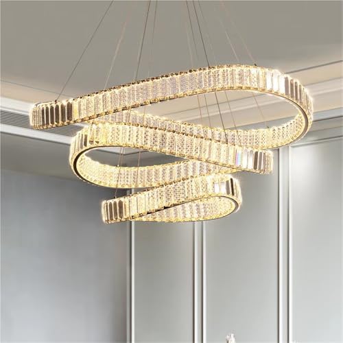 Lámpara LED de cristal regulable, iluminación moderna de lujo para vestíbulo, sala de estar, comedor