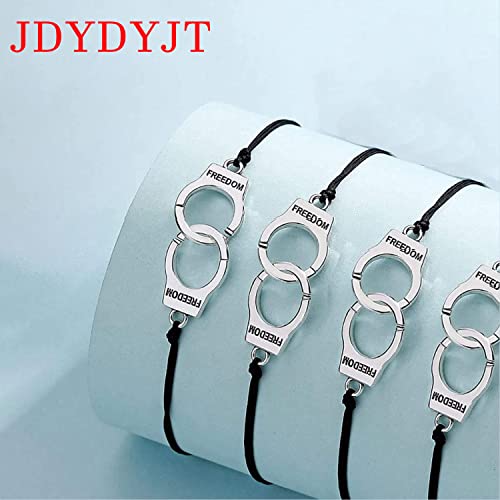 Image of YJT Partners in Crime for 2 Best Friends Handcuff BFF Bracelets Girls Women Friendship Bracelets for Couples, Mom and Daughter 2PC, with 2 Message Cards