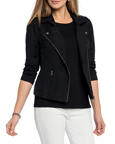 NIC+ZOE Women's JW00-WOVEN Jacket, Black Onyx, Medium