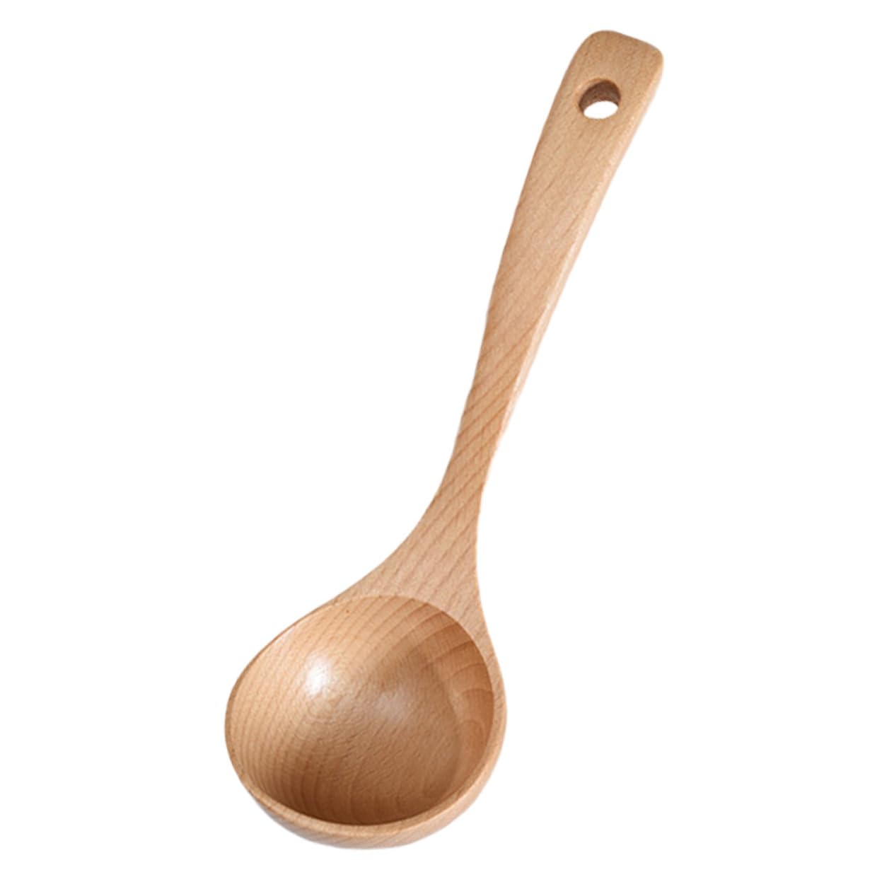 1 cuillère en bois de hêtre - Cuillères de cuisine - Cuillères à expresso - Ustensiles de cuisine asiatiques - Cuillères à soupe - Louches de service profondes - Cuillère de service