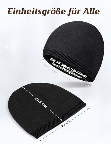 perfekt passend one-size auf mittelgroßem Kopf - Detailansicht von MELLIEX Beanie Mütze Herren Unisex Winter – Dealfox...