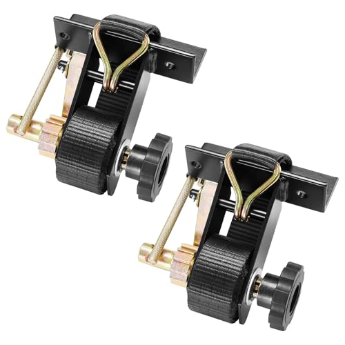 VEVOR Ladder Rack Ratchet Straps 1.4 Black Square Tube Mount 1.5 Wide x 7.5 Long Black Ladder Rack Straps with Double J-Hooks 500 lbs Load Heavy Duty Cargo Buckle Lock Strap (2 Pack)